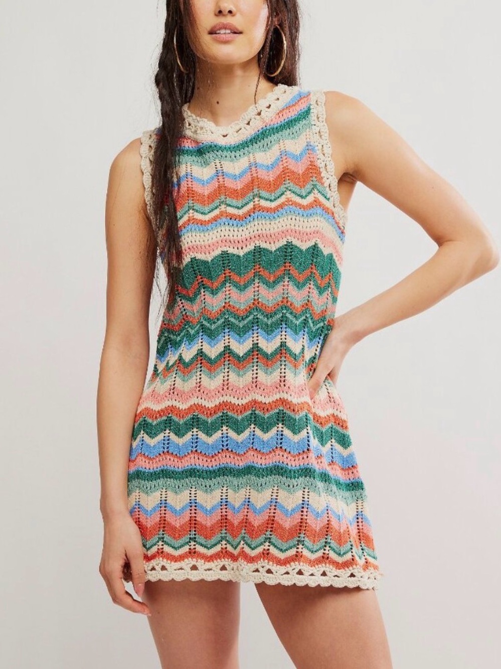 Free People Sandy Mae Crochet Mini Dress